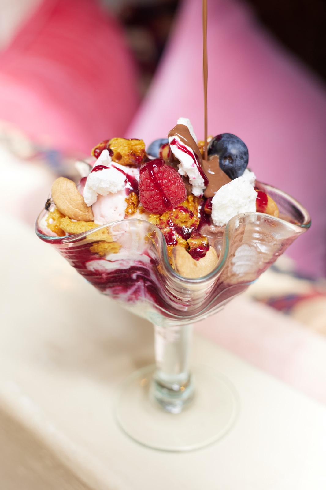 A dessert served in a tall glass at Talisman