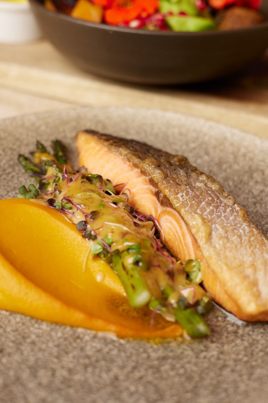 Salmon plated with herbs from the Talisman garden